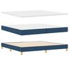 vidaXL Boxspringbett mit Matratze mit Kopfteil Blau 200 x 200 cm Stoff