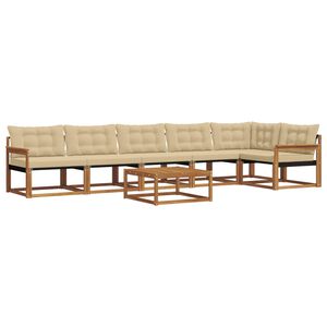 vidaXL Outdoor-Sofagarnitur mit Kissen 7 pcs Natur und Beige