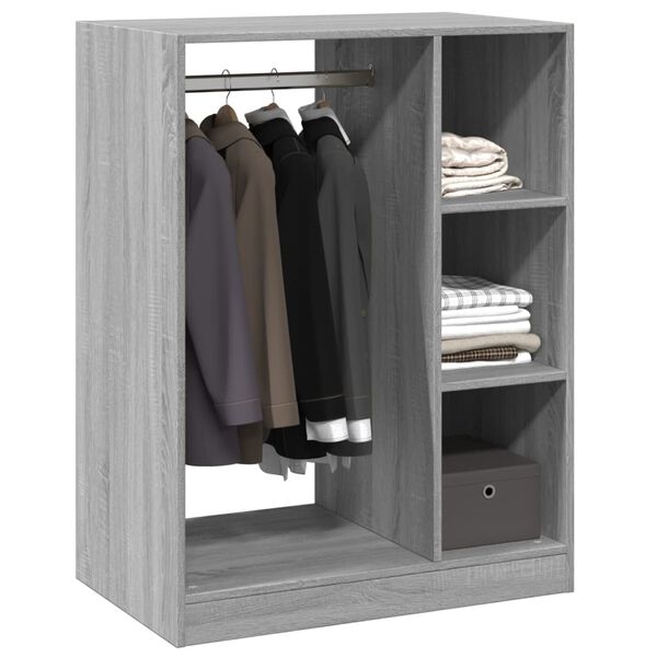 vidaXL Kleiderschrank Grau Sonoma 77x48x102 cm Holzwerkstoff