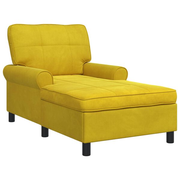 vidaXL Lounge-Liege mit Kissen Gelb 91 x 157 x 91 cm Samt