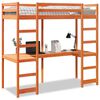 vidaXL Hochbett ohne Matratze Wachsbraun 80x200 cm Massivholz Kiefer