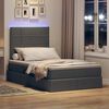 vidaXL Bett mit Stauraum und LED Dunkelgrau 120 x 190 cm Polyester