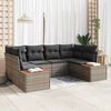 vidaXL Gartensofa-set mit Kissen 6 pcs Grau Poly-Rattan
