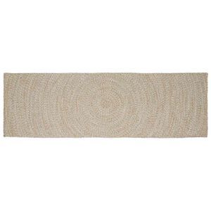 vidaXL Bereichsteppiche Nat&uuml;rlich und Wei&szlig; 60 x 250 cm Jute