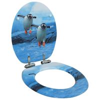 vidaXL Toilettensitz mit Soft-Close-Deckel MDF Pinguin-Design