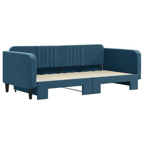 vidaXL Tagesbett Ausziehbar Blau 100x200 cm Samt