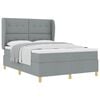vidaXL Boxspringbett mit Kopfteil Hellgrau 190 x 140 cm Stoff