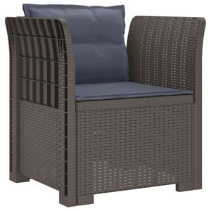 vidaXL 1-Sitzer Sessel mit Kissen Rattan-Look PP Hellgrau