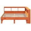 vidaXL Massivholzbett mit Regal ohne Matratze Wachsbraun 140x200 cm