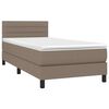 vidaXL Boxspringbett mit Matratze Taupe 100x200 cm Stoff