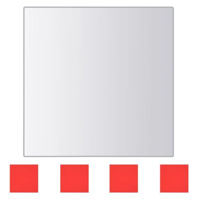 vidaXL 48-tlg. Spiegelfliesen-Set Quadratisch Glas