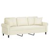 vidaXL 3-Sitzer-Sofa mit Zierkissen Creme 180 cm Samt