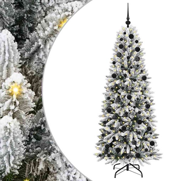 vidaXL K&uuml;nstlicher Weihnachtsbaum mit 300 LEDs mit St&auml;nder Wei&szlig; 180 cm