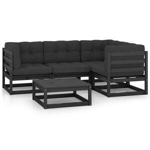 vidaXL 5-tlg. Garten-Lounge-Set mit Kissen Massivholz Kiefer