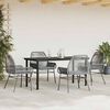 vidaXL 5-tlg. Garten-Essgruppe mit Kissen Grau Poly Rattan Glas