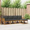 vidaXL Outdoor-Sofagarnitur mit Kissen 5 pcs Natur und Anthrazit
