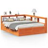 vidaXL Massivholzbett mit Regal ohne Matratze Wachsbraun 150x200 cm