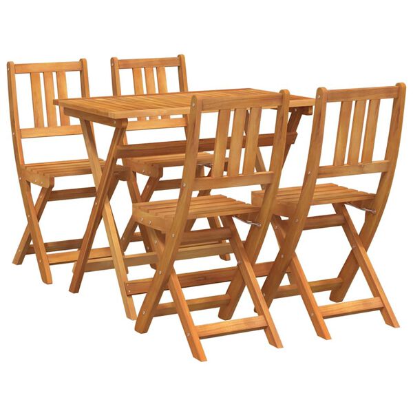 vidaXL Garten Bistro Set 5 pcs Braun Akazie Massivholz