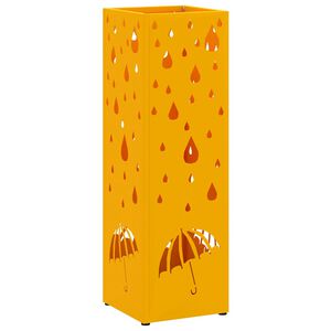 vidaXL Regenschirmst&auml;nder mit Speicher Senf 15,5 x 15,5 x 49 cm Stahl