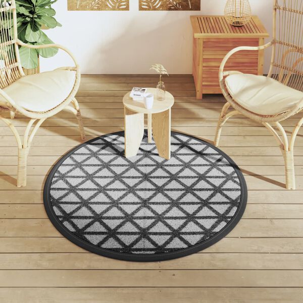 vidaXL Outdoor-Teppich ARAKIL Schwarz &Oslash;120 cm PP