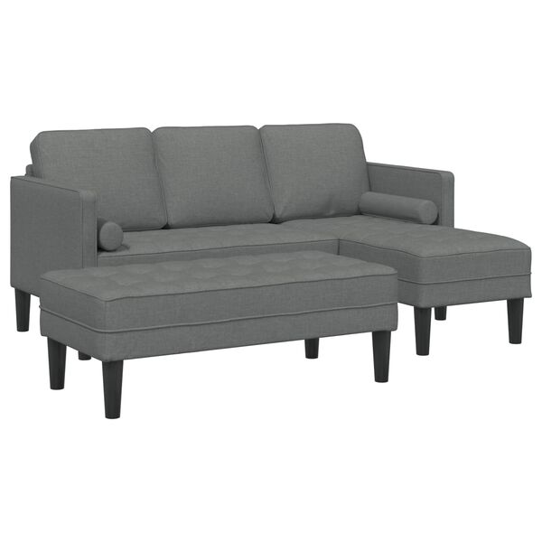 vidaXL Sofa Set mit Kissen 2 pcs Dunkelgrau Polyester
