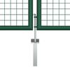 vidaXL Maschen-Gartentor aus Stahl 400 x 125 cm Grün
