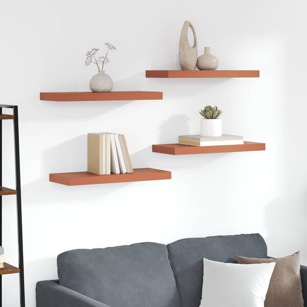 vidaXL Wandregal Wandmontiert 4 pcs Rot 60 x 23 x 4 cm Holzwerkstoff