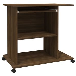 vidaXL Schreibtisch Braun Eichen-Optik 80x50x75 cm Holzwerkstoff