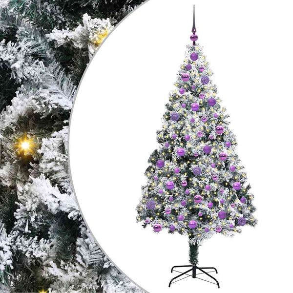 vidaXL Künstlicher Weihnachtsbaum mit 300 LEDs mit Ständer Weiß 180 cm