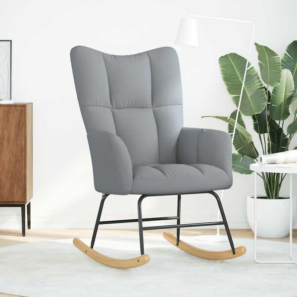 vidaXL Schaukelstuhl Hellgrau Stoff