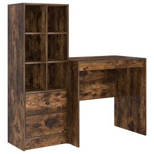 vidaXL Schreibtisch Ger&auml;ucherte Eiche 125,5 x 50 x 127 cm 2 stk.