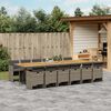 vidaXL 13-tlg. Garten-Essgruppe mit Kissen Grau Poly Rattan