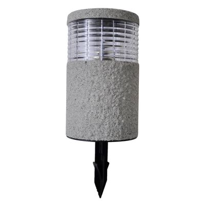 Solarbetriebene LED-Gartenlampe in pulverförmiger Steinoptik 6er-Set