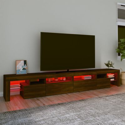 vidaXL TV-Schrank mit LED-Leuchten Braun Eichen-Optik 260x36,5x40 cm