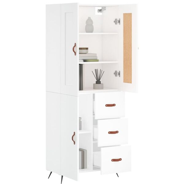 vidaXL Highboard Wei&szlig; 69,5x34x180 cm Holzwerkstoff