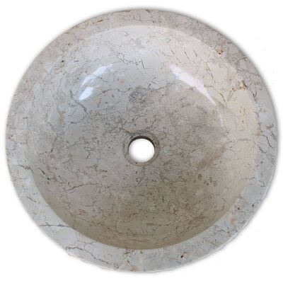 vidaXL Waschbecken Marmor 40 cm Creme