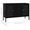 vidaXL Sideboard Schwarz 105x35x70 cm Stahl und Hartglas