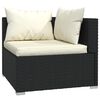 vidaXL 12-tlg. Garten-Lounge-Set mit Kissen Poly Rattan Schwarz