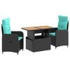 vidaXL Outdoortisch-Set 3 pcs Poly-Rattan