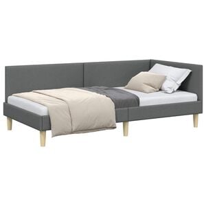 vidaXL Eckbettgestell Dunkelgrau 80 x 200 cm Stoff