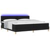 vidaXL LED Boxspringbett mit Matratze Schwarz 200 x 200 cm Stoff
