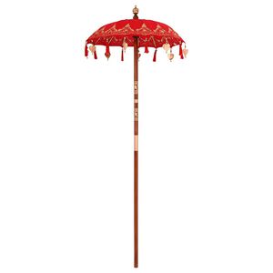 vidaXL Balinesischer Sonnenschirm Rot 125 x 125 x 260 cm