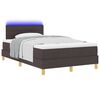 vidaXL LED Boxspringbett mit Matratze Dunkelbraun 120 x 190 cm Stoff