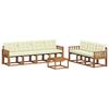 vidaXL Outdoor-Sofagarnitur mit Kissen 8 pcs Natur und Creme