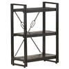 vidaXL B&uuml;cherregal 3 F&auml;cher Schwarz 60x30x80 cm Mango Massivholz