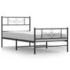 vidaXL Bettgestell mit Kopf- und Fu&szlig;teil Metall Schwarz 80x200 cm