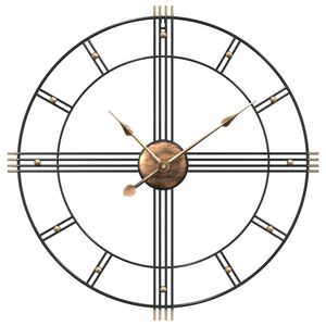 vidaXL Wanduhr Schwarz &Oslash;60 cm Eisen