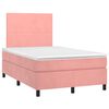 vidaXL Boxspringbett mit Matratze Rosa 120x200 cm Samt