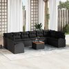vidaXL Gartensofa-set mit Kissen 11 pcs Schwarz Poly-Rattan