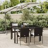 vidaXL 5-tlg. Garten-Essgruppe mit Kissen Schwarz Poly Rattan